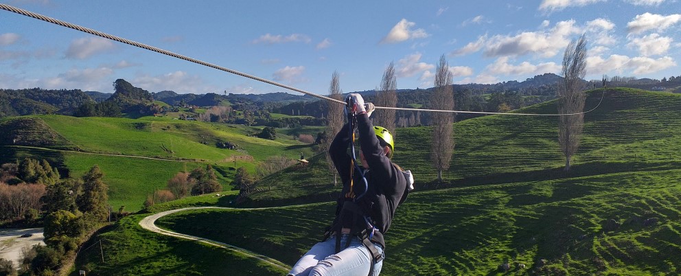 longest Ziplines with great New Zealand nature and views in the Waikato